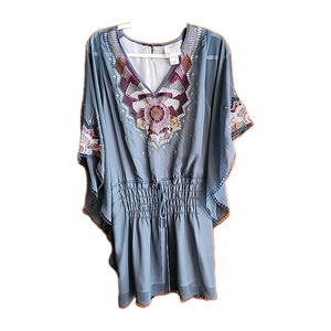 Anthropologie Ryu Boho-Inspired Crochet Blouse Top Size L A2